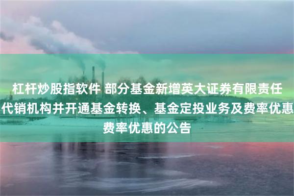 杠杆炒股指软件 部分基金新增英大证券有限责任公司为代销机构并开通基金转换、基金定投业务及费率优惠的公告