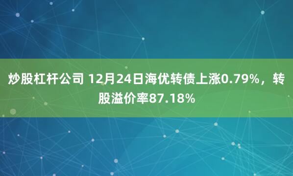 炒股杠杆公司 12月24日海优转债上涨0.79%，转股溢价率87.18%