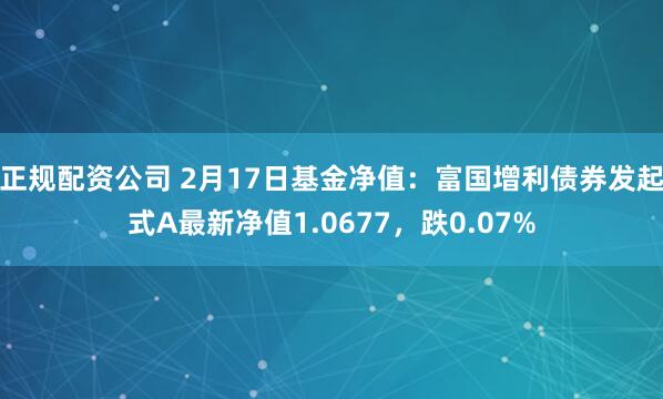 正规配资公司 2月17日基金净值：富国增利债券发起式A最新净值1.0677，跌0.07%