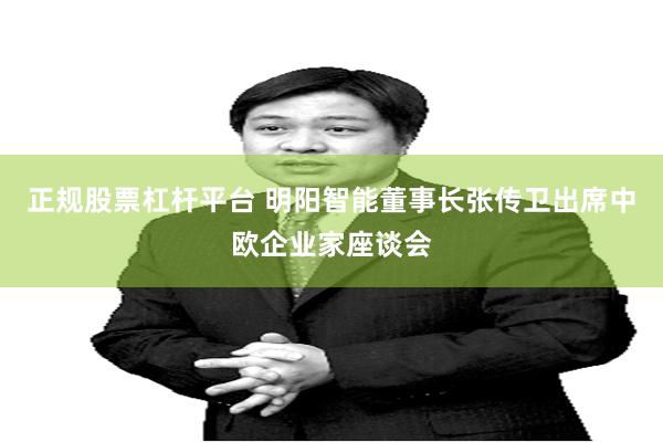 正规股票杠杆平台 明阳智能董事长张传卫出席中欧企业家座谈会